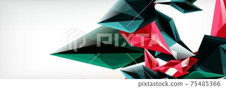 Vector 3d triangles and pyramids abstract background for business or technology presentations, internet posters or web brochure covers 75485366