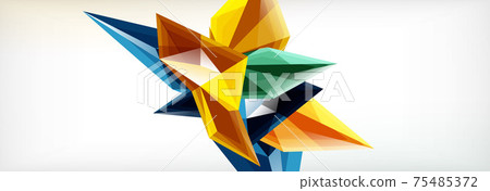 Vector 3d triangles and pyramids abstract background for business or technology presentations, internet posters or web brochure covers 75485372