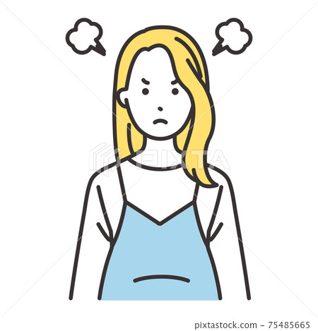 孕婦的面部表情生氣 75485665