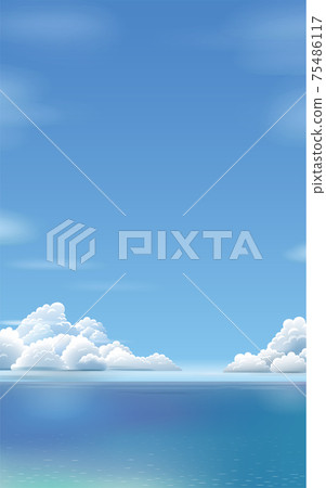 夏天的海和雲的插圖 75486117