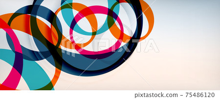 Ring geometric shapes, o letter repetition wallpaper. Abstract background for business or technology presentations, internet posters or web brochure covers 75486120
