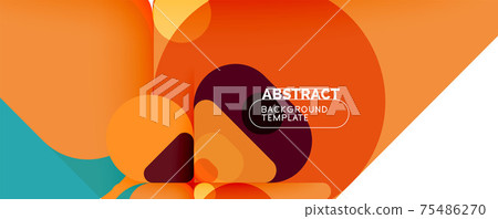 Modern geometric round shapes and dynamic lines, abstract background. Vector illustration for placards, brochures, posters and banners 75486270