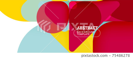 Modern geometric round shapes and dynamic lines, abstract background. Vector illustration for placards, brochures, posters and banners 75486278