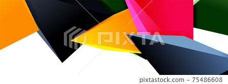 Triangle mosaic abstract background, 3d triangular low poly shapes. Geometric vector illustration for covers, banners, flyers and posters and other 75486608