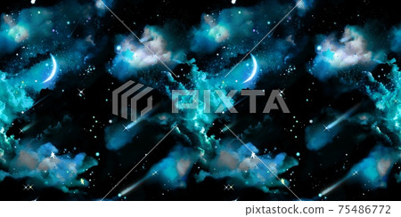 在美麗的宇宙中漂浮的雲,行星,月亮,流星和流星雨海的SF模式插圖 在美麗的宇宙中漂浮的雲,行星,月亮,流星和流星雨海的SF模式插圖 75486772