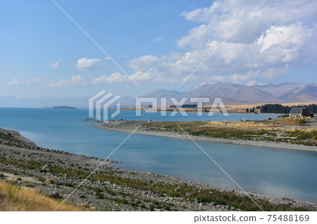 Lake Tekapo, Church of the Shepherd, Emerald Green, Lake, Superb View (New Zealand) 75488169
