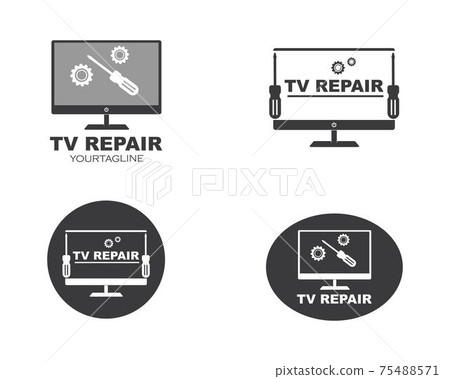 tv repair icon logo vector illustration 75488571