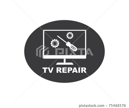 tv repair icon logo vector illustration 75488576