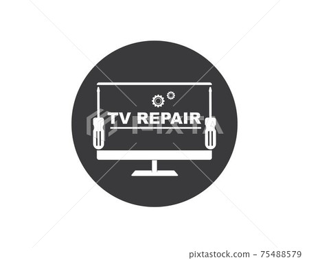 tv repair icon logo vector illustration 75488579