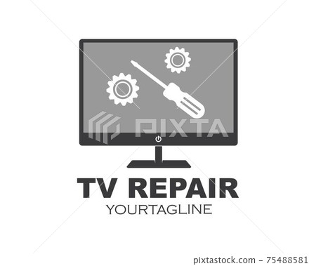 tv repair icon logo vector illustration 75488581