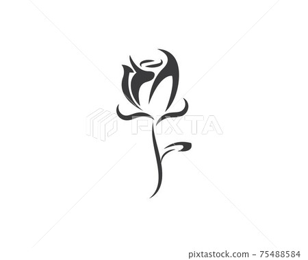 Rose flower Logo vector Template 75488584