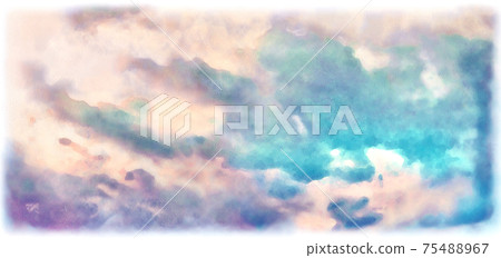 Beatiful Sky with Clouds Watercolor Painting on Paper Beatiful Sky with Clouds Watercolor Painting on Paper 75488967