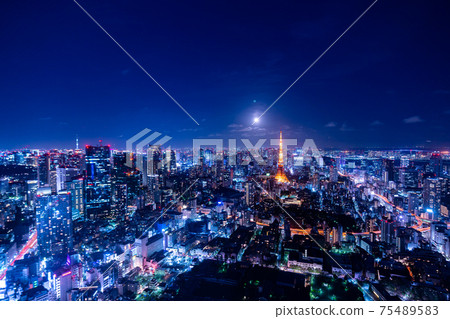 Tokyo Tower Metropolitan Highway Roppongi Hills Afternoon Overlooking Overlooking the city center Night view Tokyo Tower Mansion Skyscraper 75489583