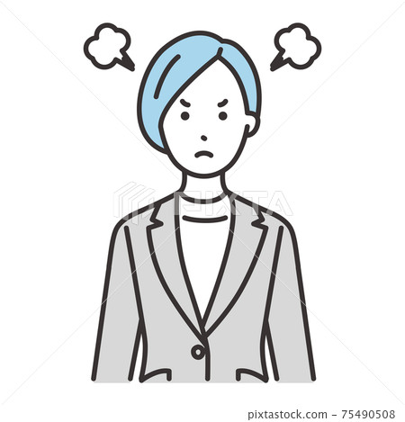 OL西服表情生氣 OL西服表情生氣 75490508