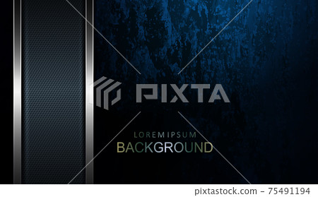 Textured composition with a blue gradient, a corrugated curtain with a metallic border Textured composition with a blue gradient, a corrugated curtain with a metallic border 75491194