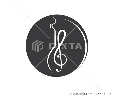 note guitar icon logo vector illustration design-插圖素材 [75491226] - PIXTA圖庫