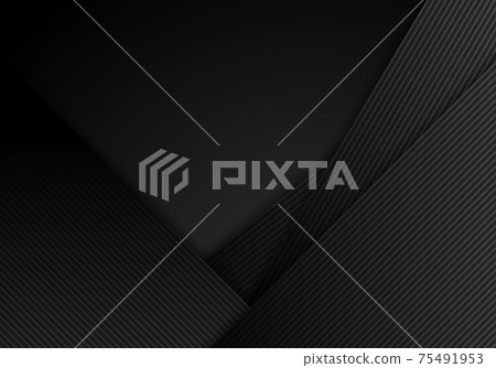 Abstract black stripes diagonal with lines layered on dark background and texture. Abstract black stripes diagonal with lines layered on dark background and texture. 75491953