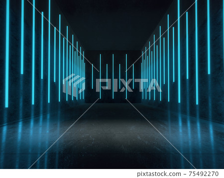Empty space for products show in dark room with Neon lights. Empty space for products show in dark room with Neon lights. 75492270