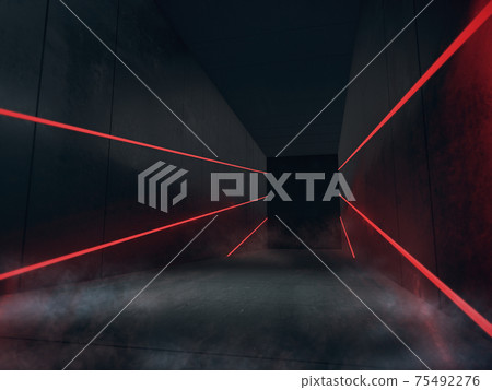 Empty space for products show in dark room with Neon lights. Empty space for products show in dark room with Neon lights. 75492276