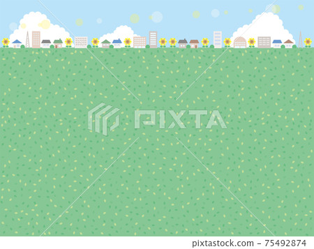 簡單的夏季城市景觀背景圖上面的遠景的一個版本 插圖素材 圖庫