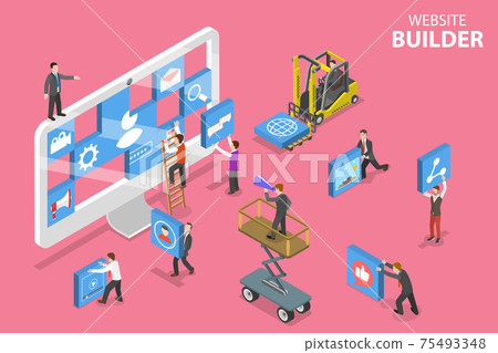 Isometric flat vector concept of website... - Stock Illustration ...