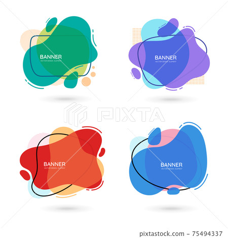 Modern free form abstract vector banners. Flat design of different colors with text space. 75494337