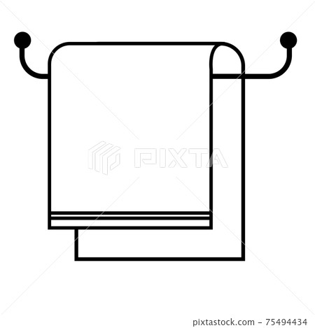 towel on hanger icon on white background. flat style. towel  sign. towel bath symbol. 75494434
