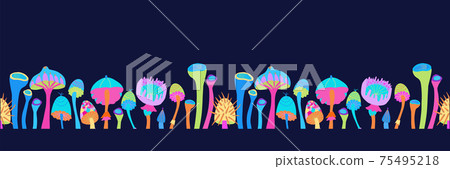 Vector illustration image of magic mushrooms. Vector illustration image of magic mushrooms. 75495218