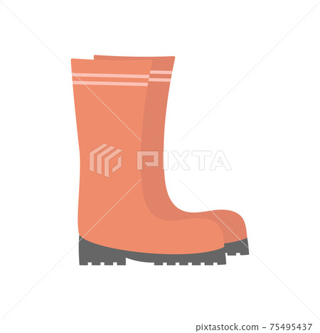 rubber boots isolated on white, flat design rubber boots isolated on white, flat design 75495437