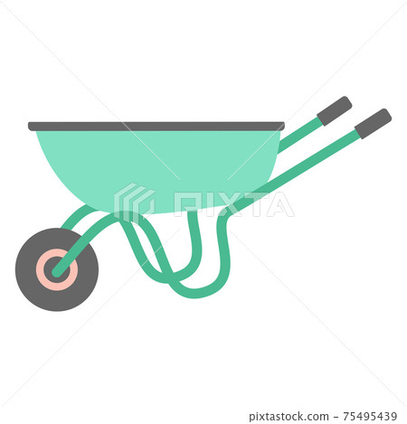 garden trolley isolated on white, flat design 75495439