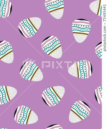 easter seamless pattern with eggs, vector illustration easter seamless pattern with eggs, vector illustration 75495441