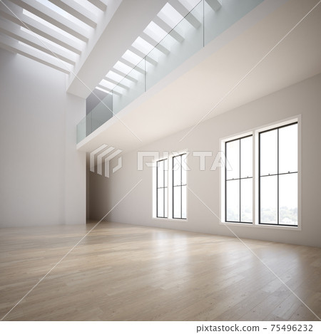 Empty modern interior room 3d illustration Empty modern interior room 3d illustration 75496232