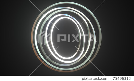 Ring gimbal on black background, 3d rendering 75496313