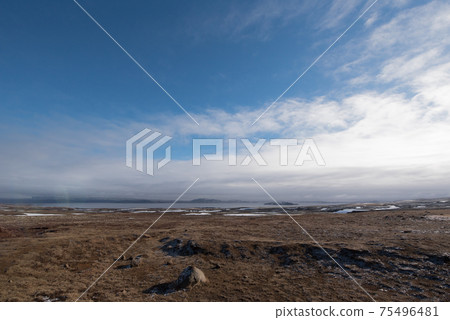 A view of the Nordic Iceland winter road (from Reykjavik to Thingvellir with a crack in the earth) A view of the Nordic Iceland winter road (from Reykjavik to Thingvellir with a crack in the earth) 75496481