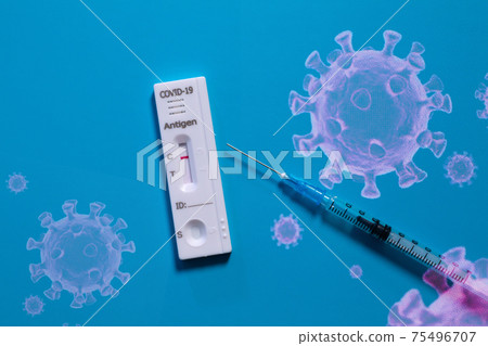 Antigen test corona syringe vaccine 75496707