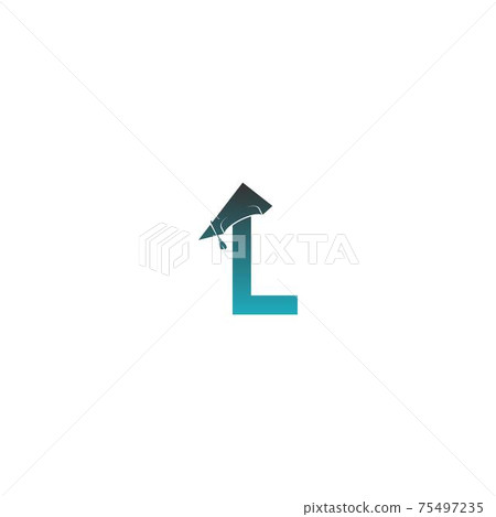 Letter L logo icon with graduation hat design vector 75497235