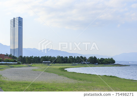 滋賀縣大津市琵琶湖濱濱風景 滋賀縣大津市琵琶湖濱濱風景 75498271