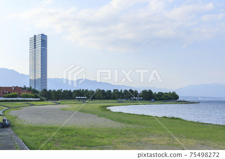 滋賀縣大津市琵琶湖濱濱風景 滋賀縣大津市琵琶湖濱濱風景 75498272
