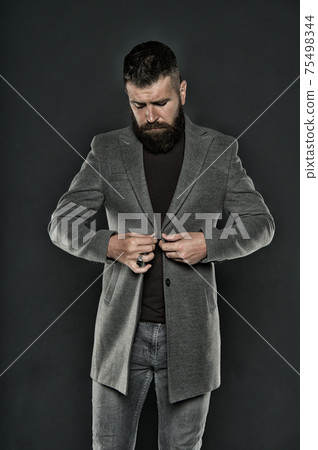 Brutal hipster man. Hipster wearing casual clothes. Hipster Brutal hipster man. Hipster wearing casual clothes. Hipster 75498344