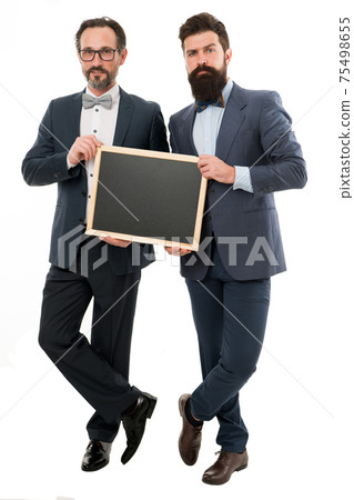 businessmen in suit, copy space. partners celebrate start businessmen in suit, copy space. partners celebrate start 75498655