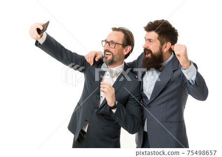Taking photo with business idol. Business people concept Taking photo with business idol. Business people concept 75498657