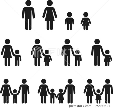 Parents with children icons 75499425