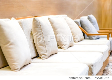 classic creamy and wooden sofa in Bangkok Tourist Lounge for welcome VIP person with luxury capet. 75501086