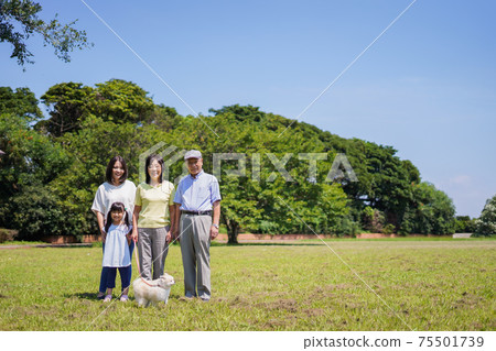 Family having fun in the park Family having fun in the park 75501739
