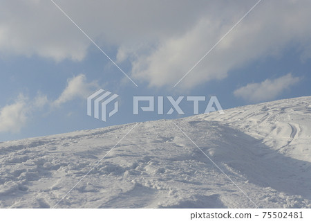 Ridgeline of snowy mountains 75502481
