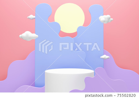 White podium whit abstract clouds and moon, Space for text or product advertising, 3d render White podium whit abstract clouds and moon, Space for text or product advertising, 3d render 75502820