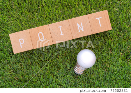 點|帶有“ POINT”字樣的積木和燈泡 75502881