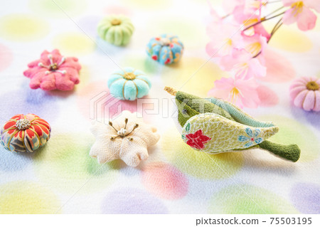 Chirimen work Spring image 75503195