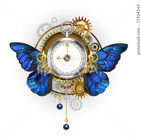 Steampunk background with gears Wall Clock by blackmoon9