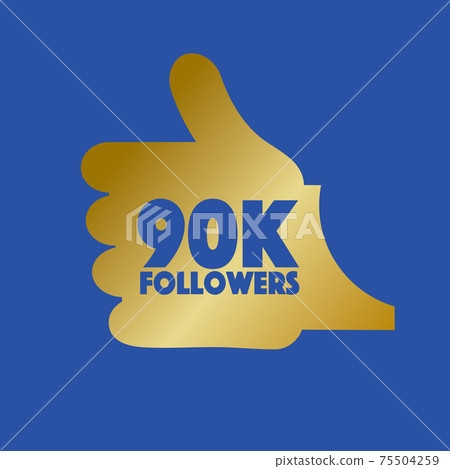 90K Likes Hand Thumbs Up Sign Symbol Vector Illustration. 90K Likes Hand Thumbs Up Sign Symbol Vector Illustration. 75504259